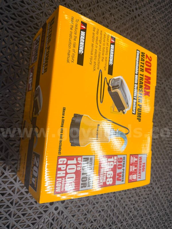 Free Shipping Cordless Submersible Water Pump for DeWALT 20V MAX – 17 GPM – Bare Tool