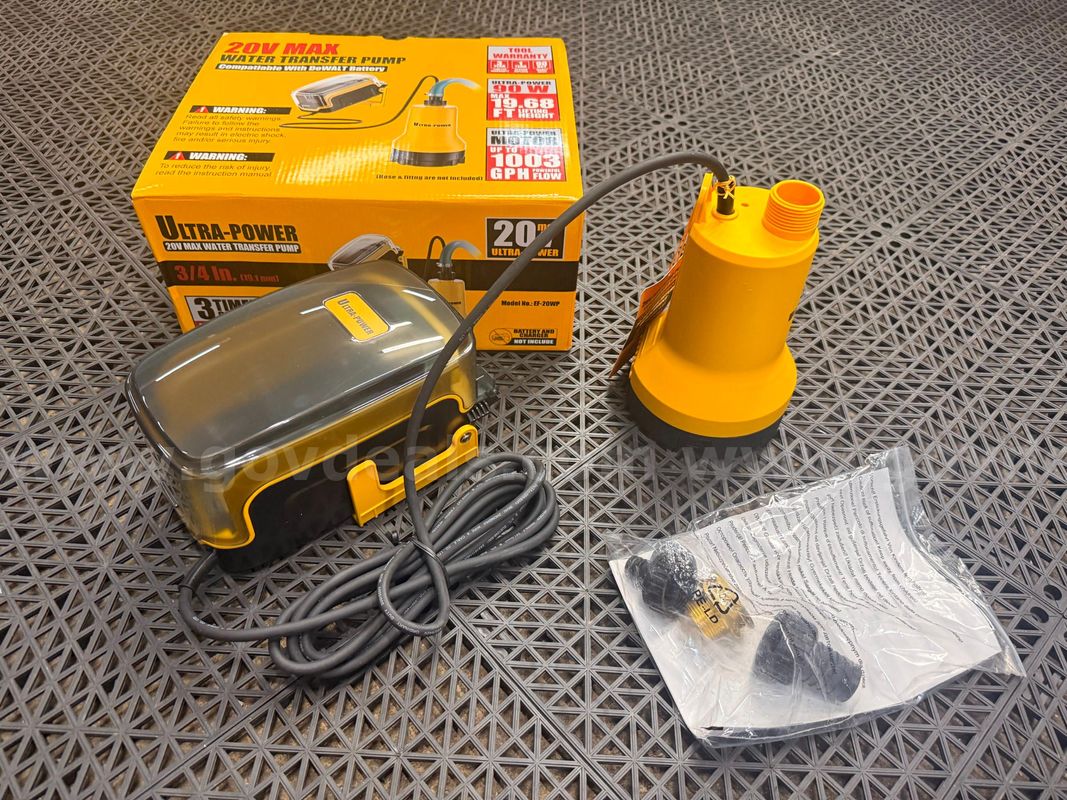 Free Shipping Cordless Submersible Water Pump for DeWALT 20V MAX – 17 GPM – Bare Tool