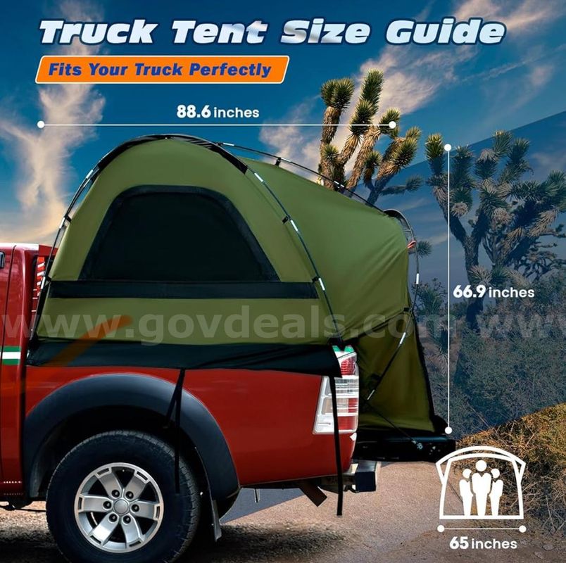 FREE SHIPPING - Factory Sealed: Waterproof Truck Bed Tent for Camping – Fits 5.5–6ft Beds – 2–3 Person Tent with Windows