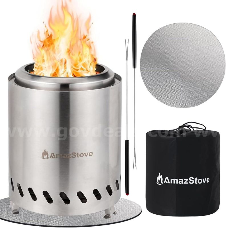 Ships Free in USA - Brand New Tabletop Fire Pit, Low Smoke Outdoor Mini Stove, Wood or Pellet Fueled, 9.7x7.1in