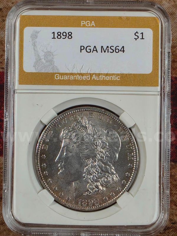 Stunning 1898 Morgan Silver Dollar PGA Graded MS64