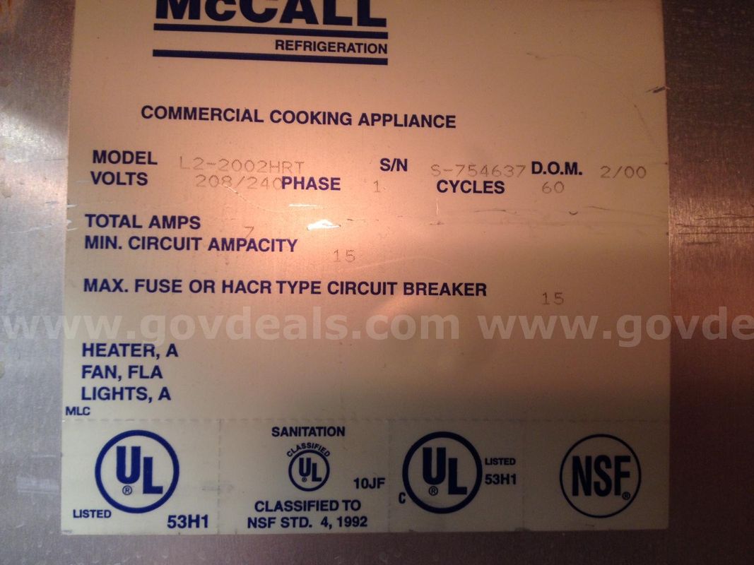 McCall 2-section heated holding cadinet