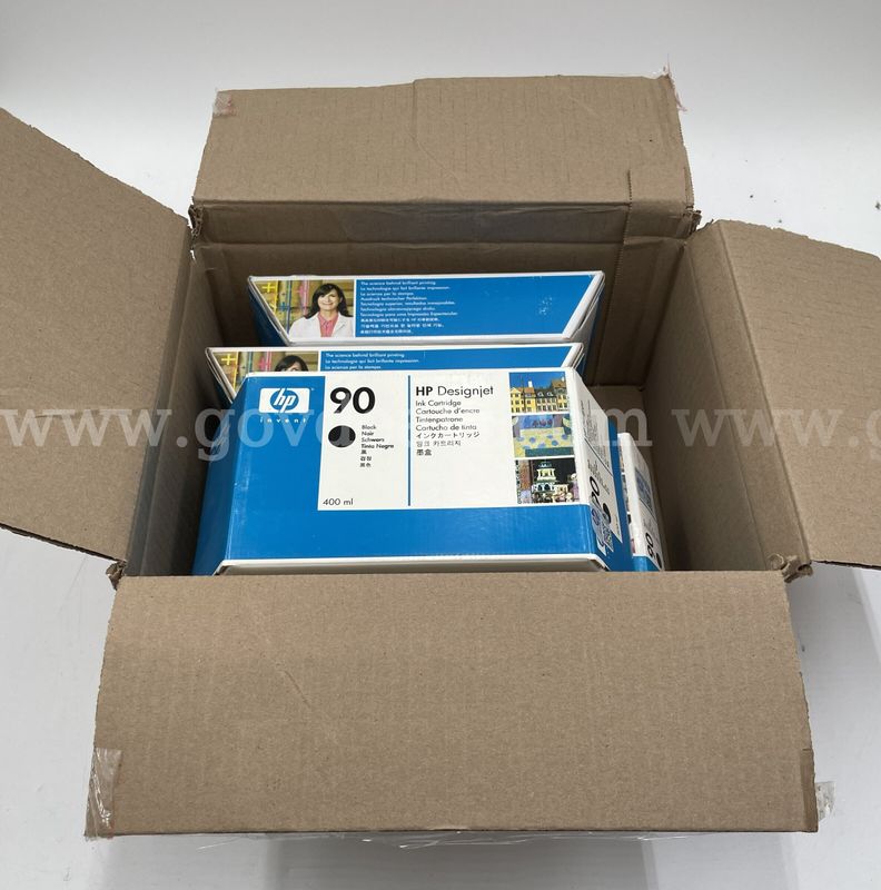 Box of [6] HP 90 Ink Cartridges and Printheads