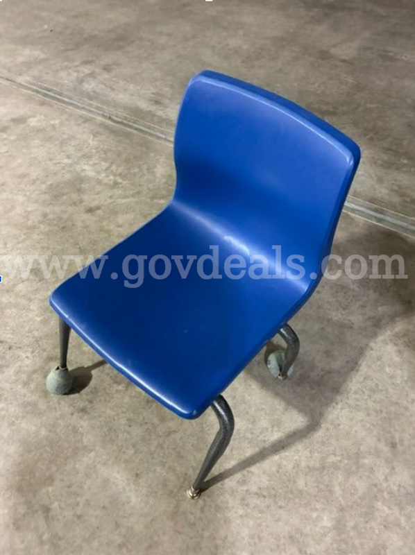 Lot of (13) Blue Plastic Chairs