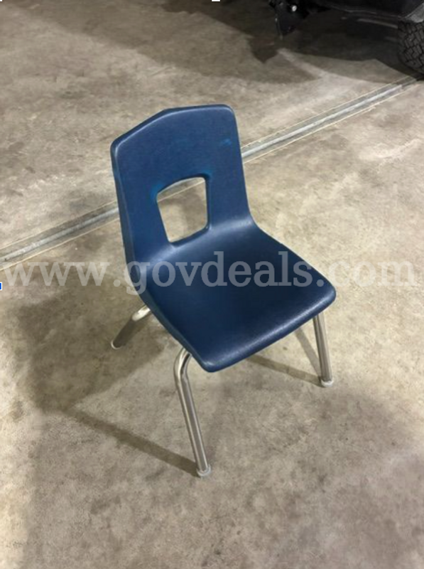 Lot of (6) Blue Plastic Chairs