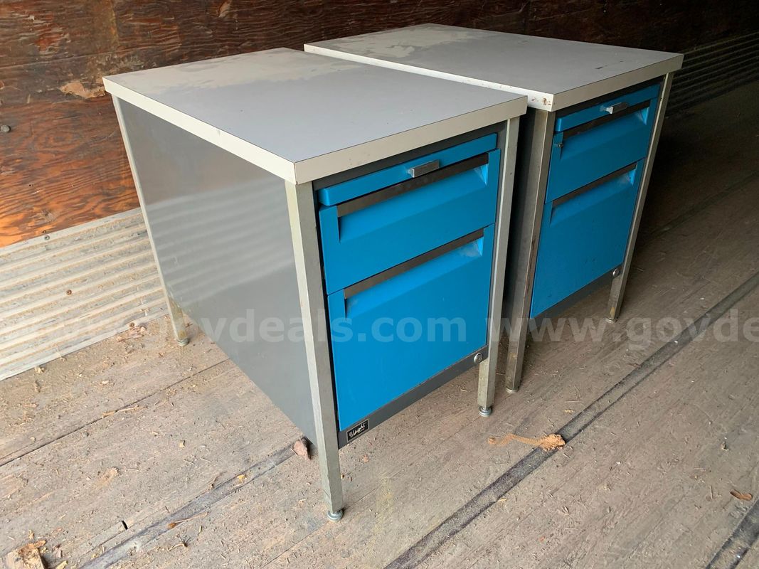 (2) Metal 2-Drawer Desk Cabinets