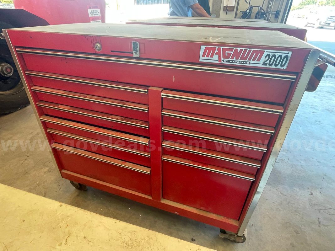 Lot of Red Shop Tool Boxes