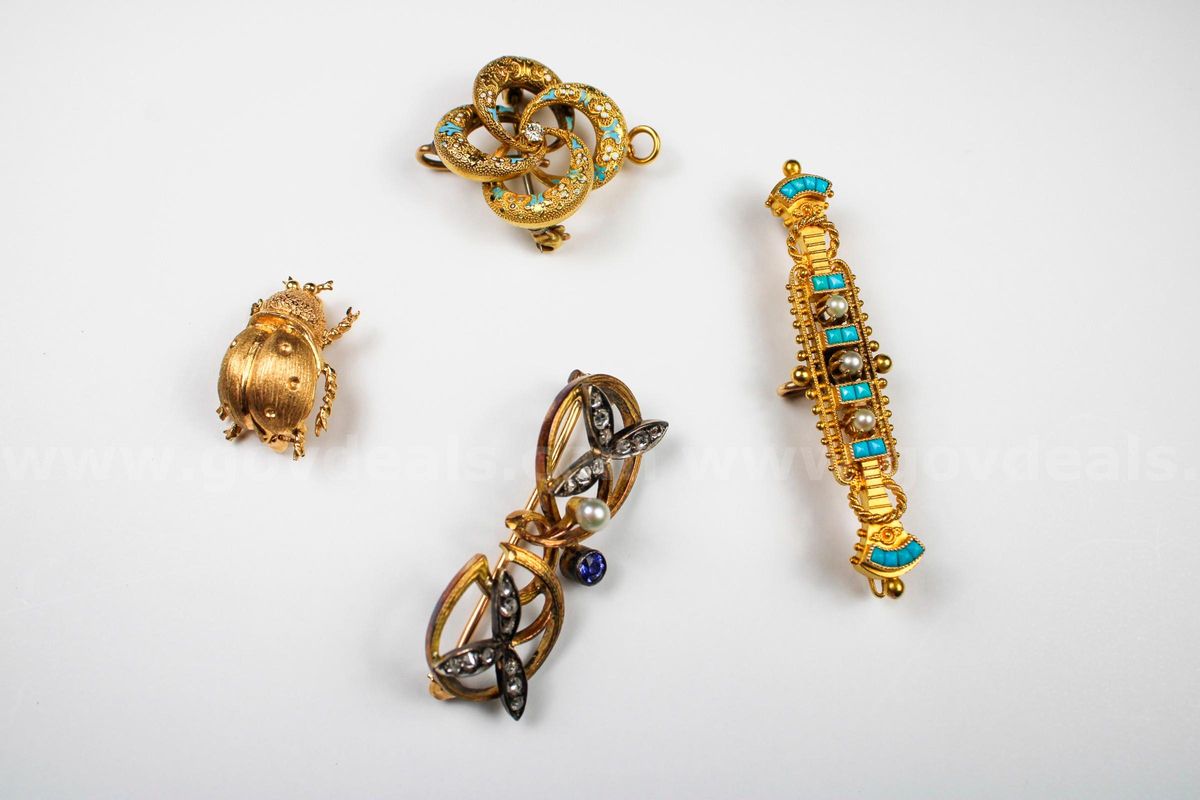 Solid Gold Estate Pin Lot