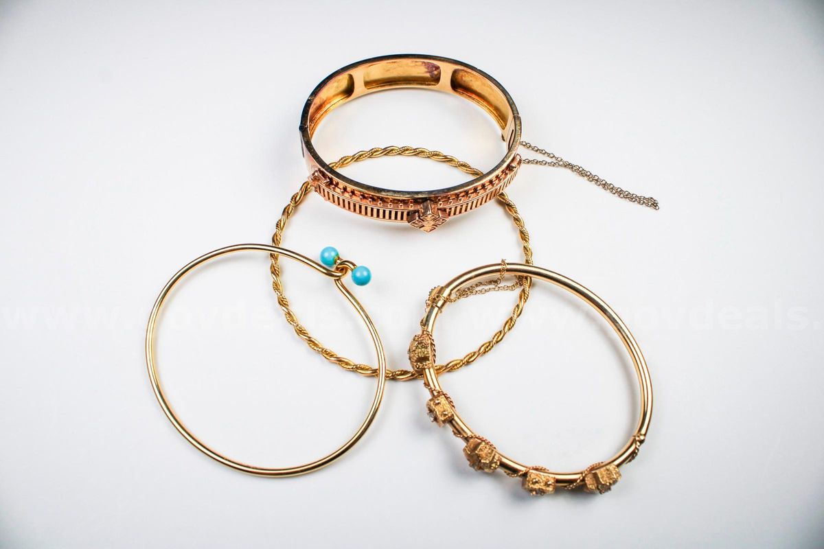 Solid Gold Estate Bracelet Lot