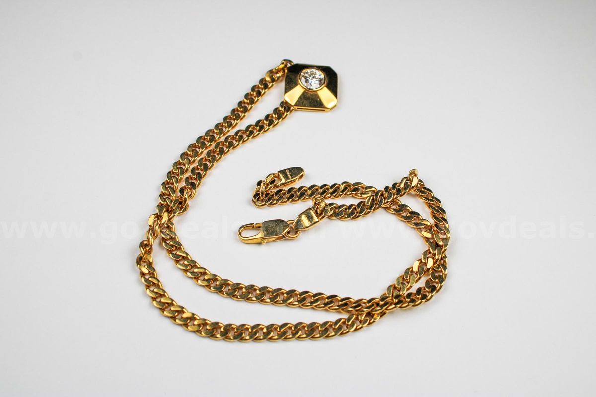 18kt Gold and Diamond Solitaire Pendant