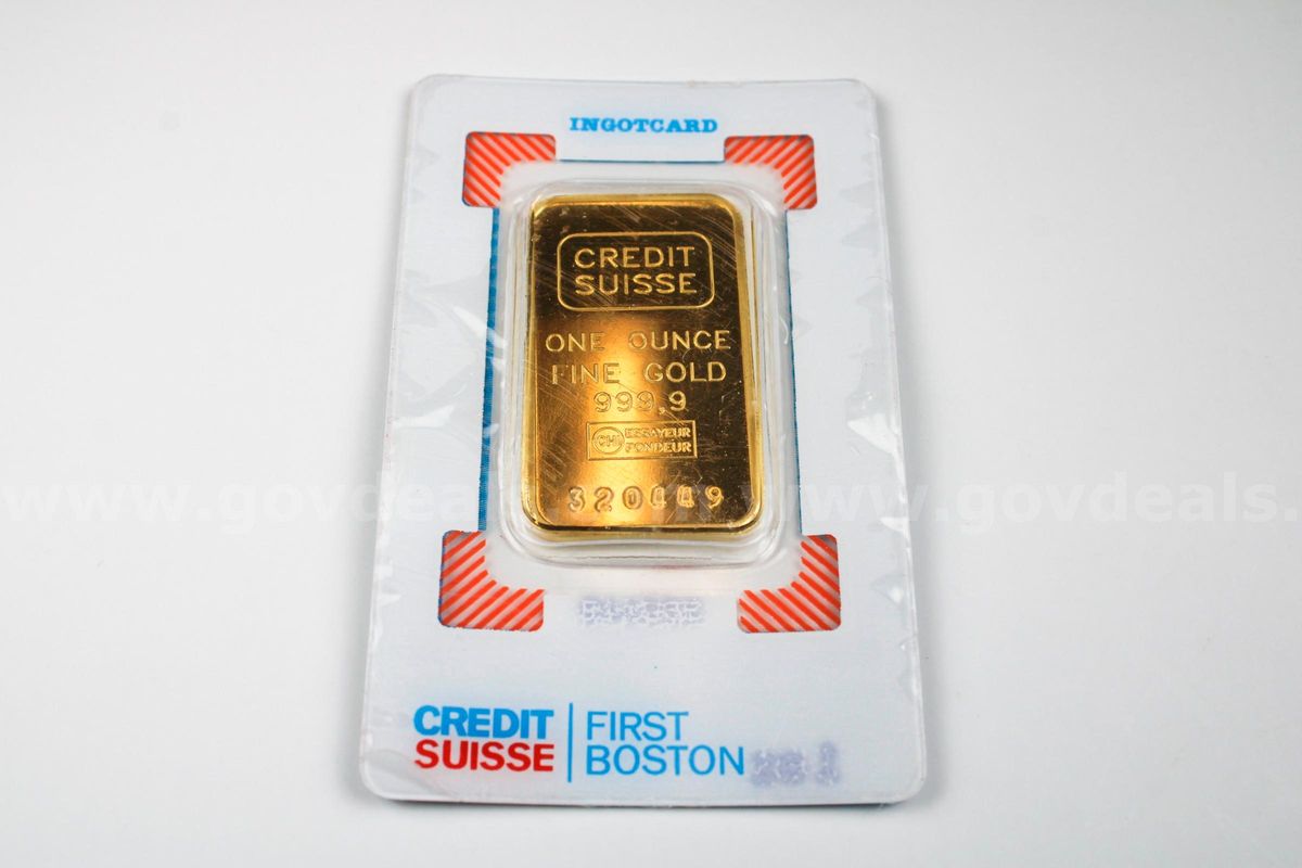 Credit Suisse One Ounce Gold 999.9 Fine Bar in Original Holder
