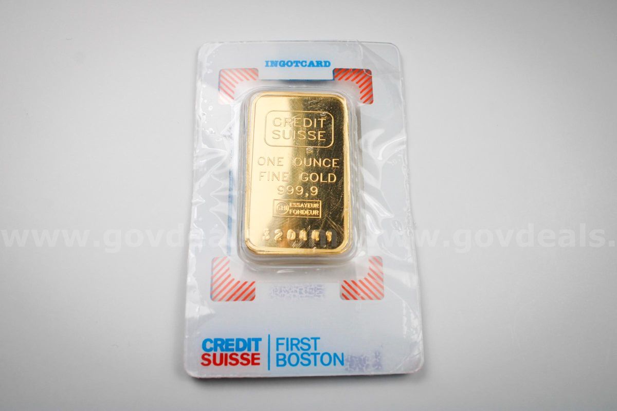Credit Suisse One Ounce Gold 999.9 Fine Bar in Original Holder