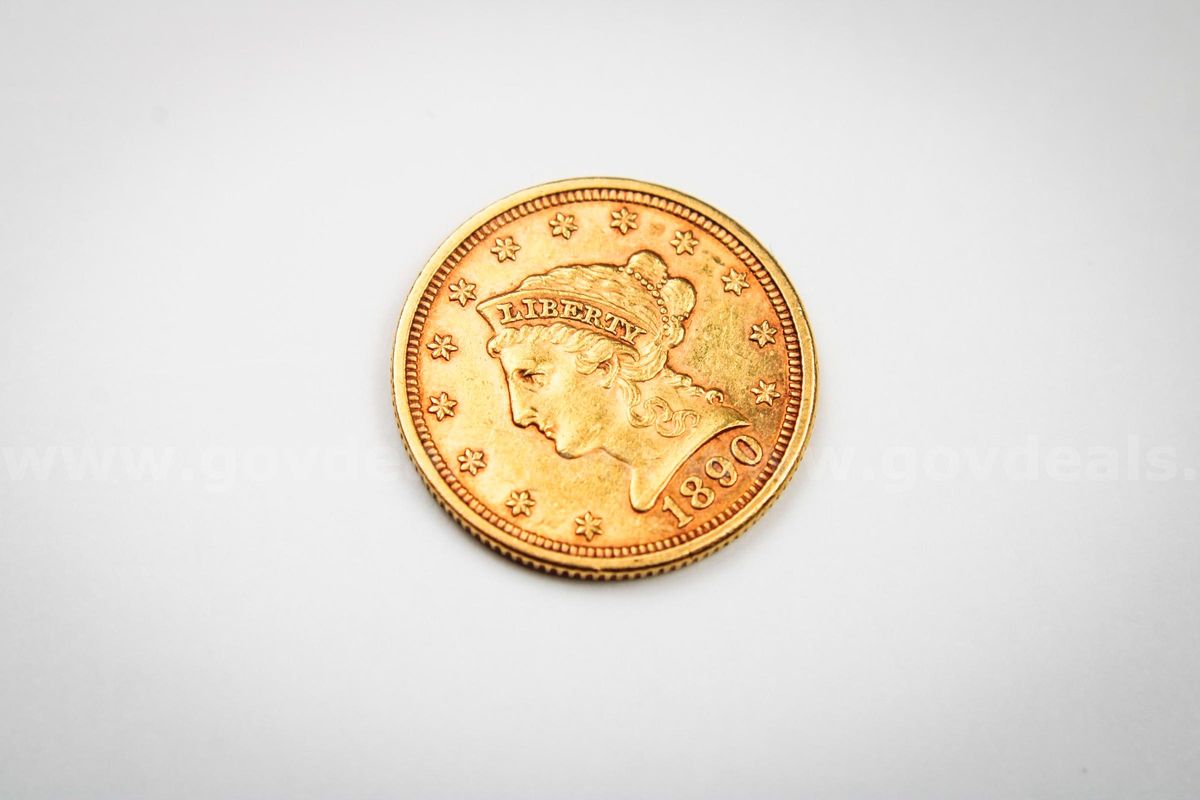 U.S. Quarter Eagle 1890 Two and Half Dollar Liberty Gold Piece