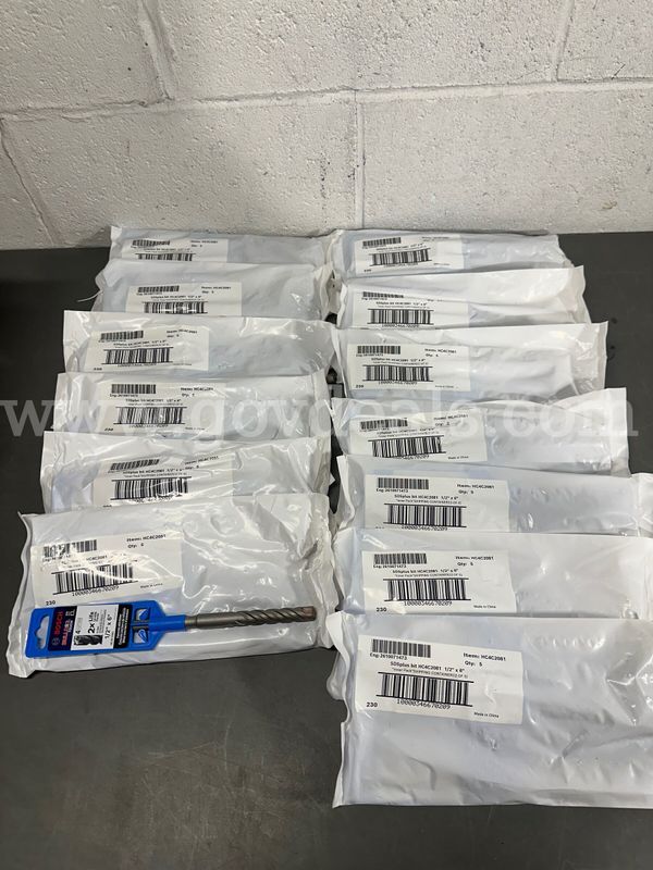 Lot of 65 Brand New Bosch 4 Cutter 1/2x6" SDS Plus Concrete Drill Bits-WILL SHIP