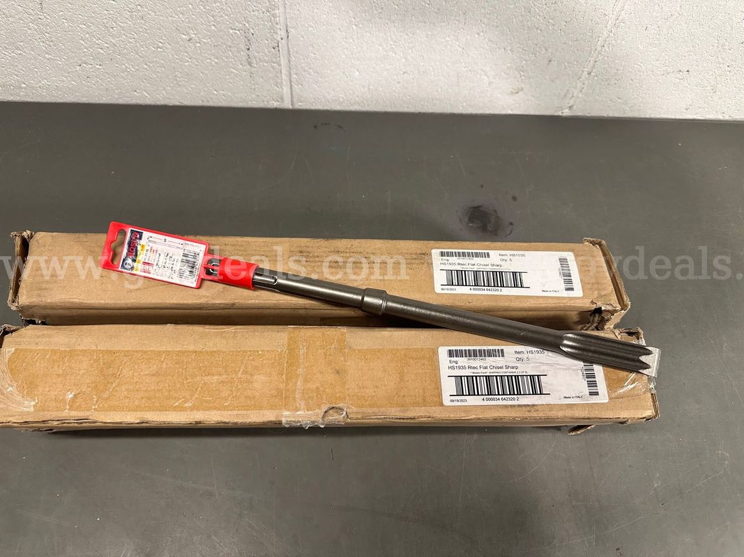 Lot of 10 Bosch 1 in. x 16 in. R-Tec Hammer Steel SDS-MAX Flat Self-Sharpening Chisel-WILL SHIP