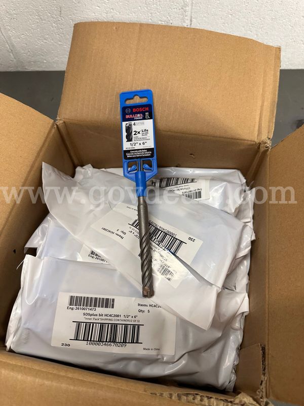 Lot of 100 Brand New Bosch 4 Cutter 1/2x6" SDS Plus Concrete Drill Bits-WILL SHIP