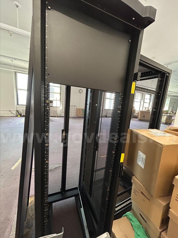Freestanding enclosed server/network equipment rack cabinet