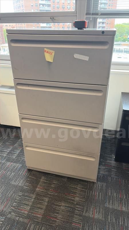 Gray - 4 Drawer - Metal Cabinet - Key not Included
