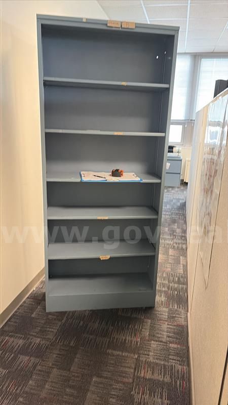 Gray - 6 Shelf Metal Bookshelf QTY: 2
