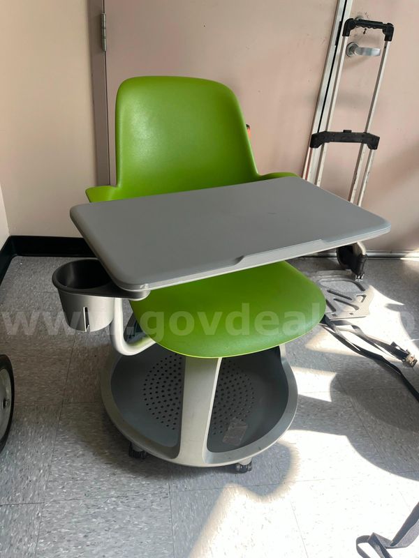 Green Classroom Rolling Desks; QTY: 7