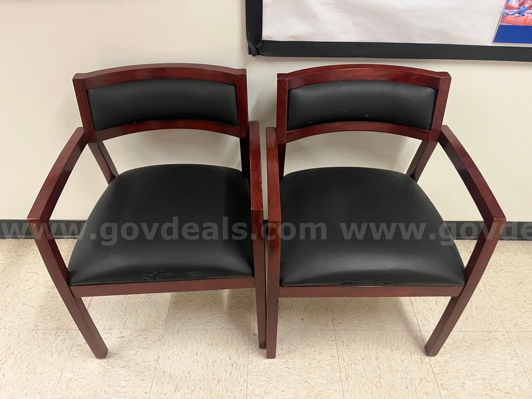 Leather/Wooden Office Chairs; QTY: 9
