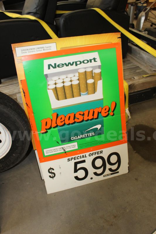 Newport Pleasure Cigarette Sign Board
