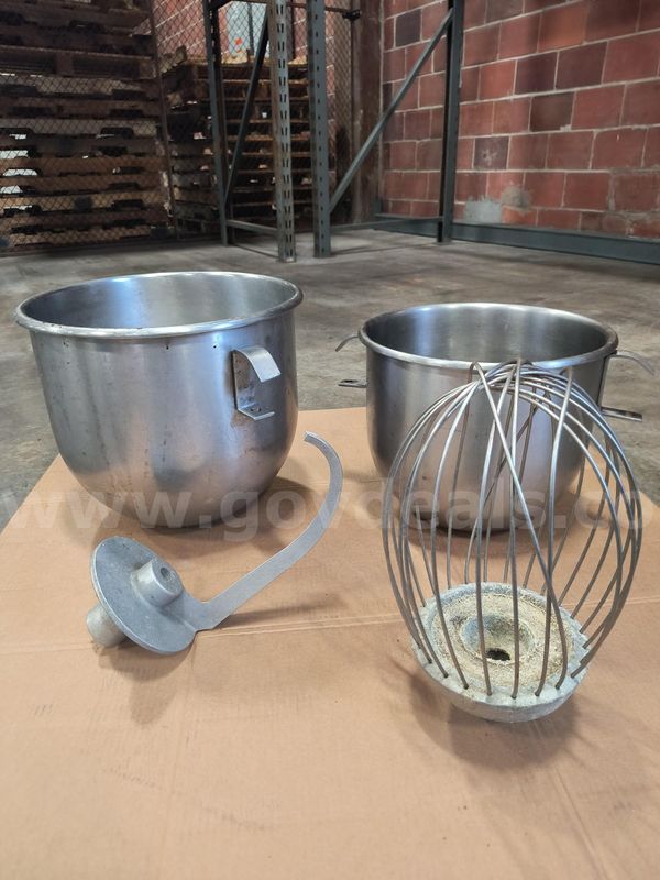 (2) commercial mixing bowls with attachments