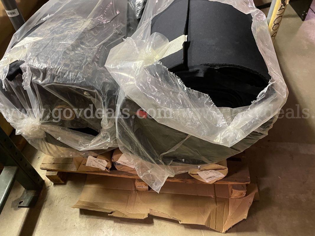 Lot of Closed Cell Foam with Black Polyester Facing Material Rolls