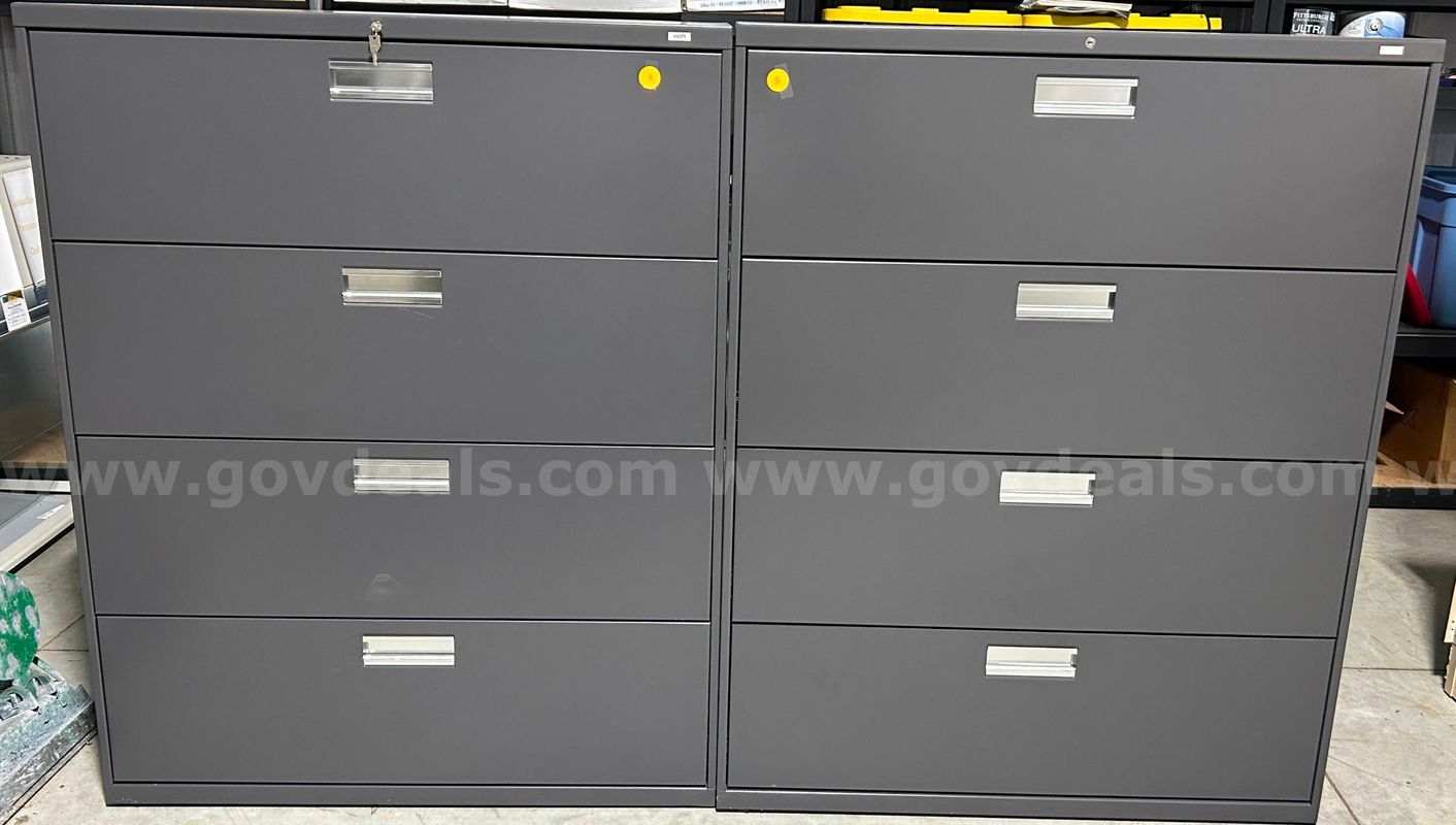 Lot of (2) Hon Four Drawer File Cabinets