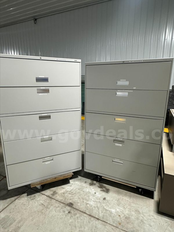 Lot of (2) Hon Five Drawer File Cabinets