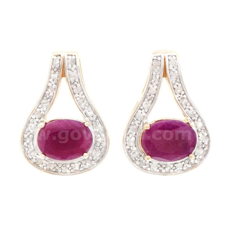 RUBY and DIAMOND Earrings