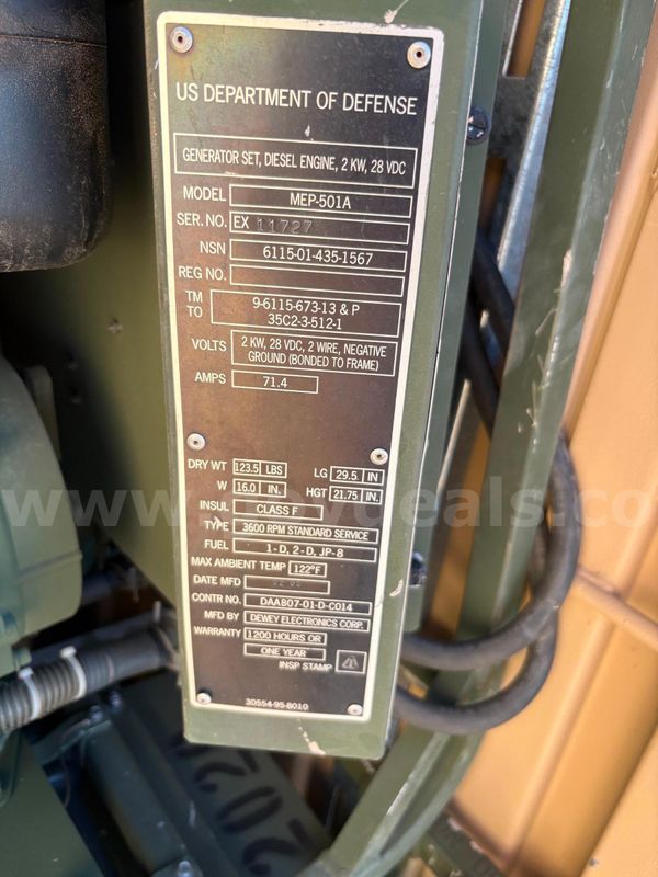 Diesel Engine Generator, 2KW,120 VAC