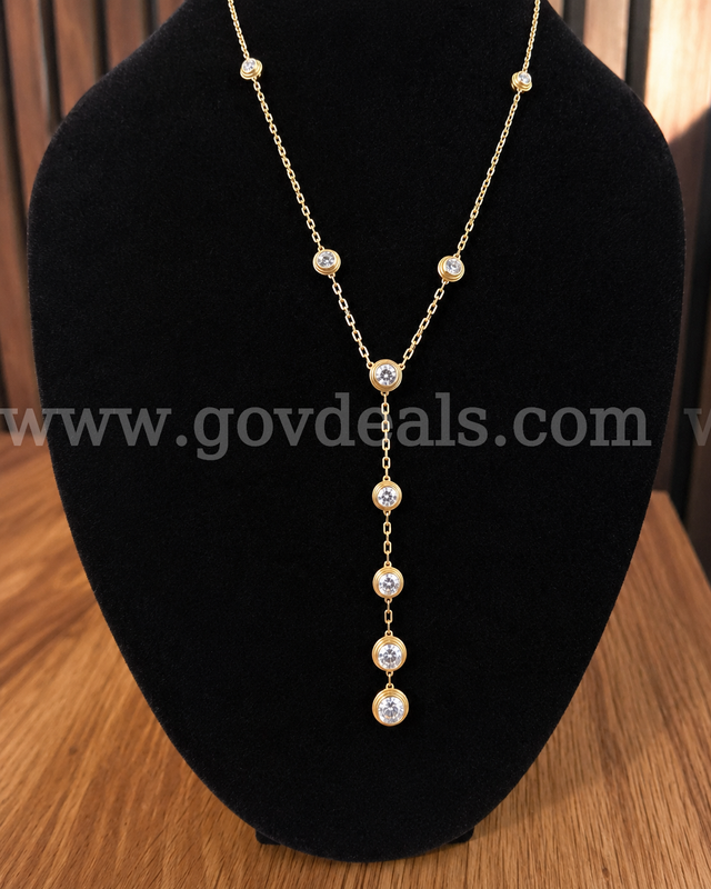 18k Carat Gold + Natural Diamonds Cartier Necklace