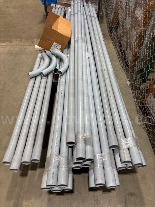 Gray PVC Electrical Conduit and Fittings Lot