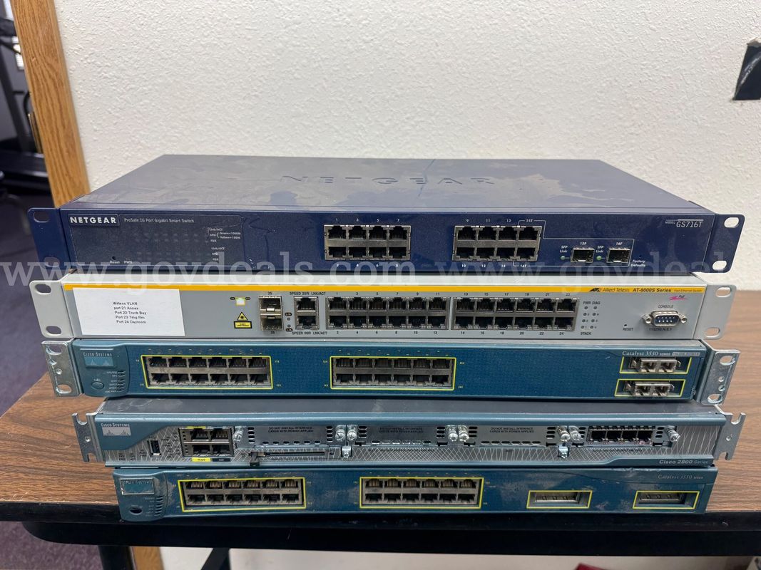 Network Equipment Lot – Cisco Catalyst 3550 Switches, Cisco 2800 Router, Netgear & Allied Telesis