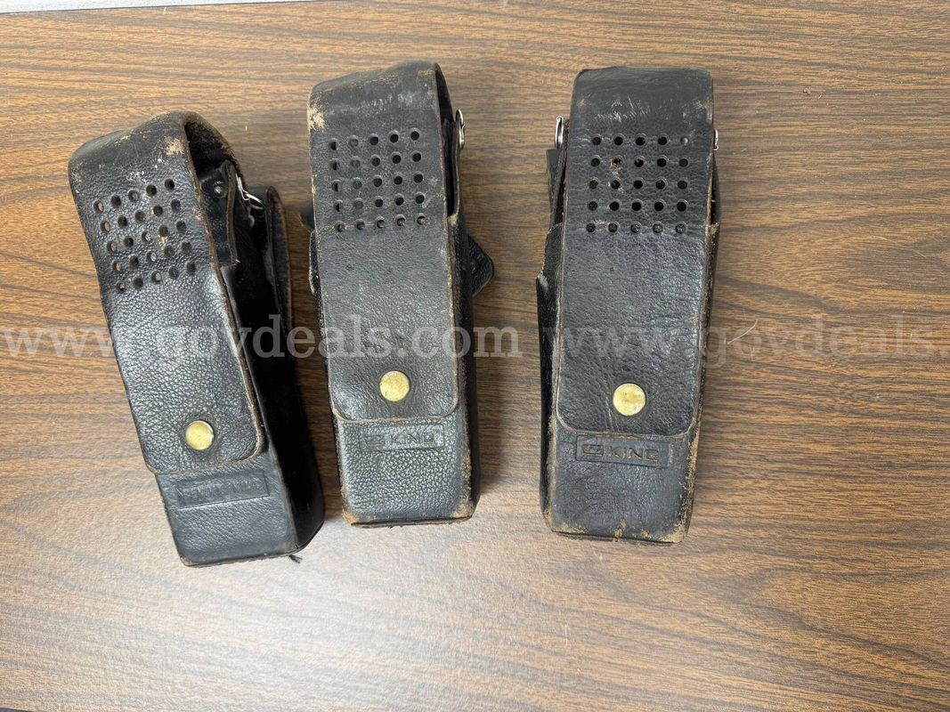 Lot of 3 Bendix King Leather Radio Holsters / Belt Cases