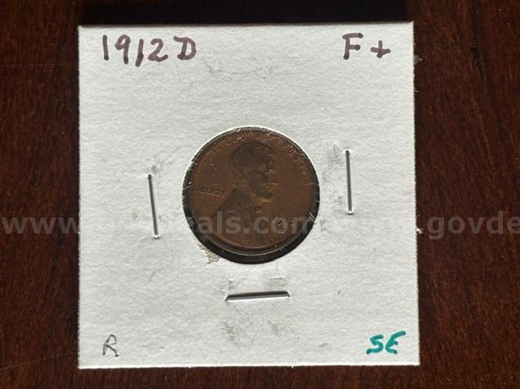 1912-D Lincoln Wheat Penny Denver Mint Fine+ Grade Estate Collection Single Coin S/H