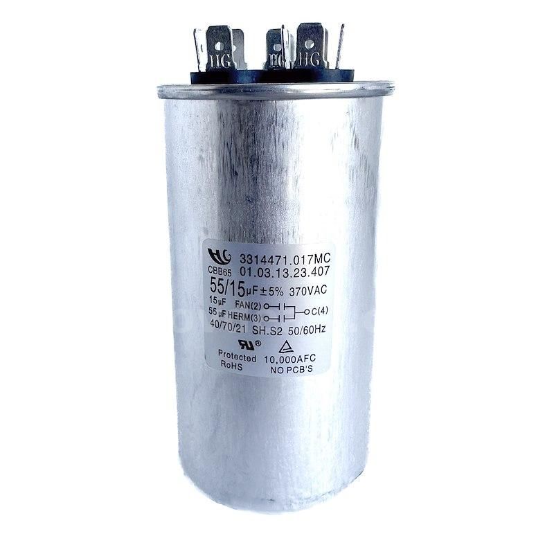 M.C. Enterprises 3314471.017MC Dometic AC Motor Run Capacitor 55/15 MFD 370V — New in Package S/H