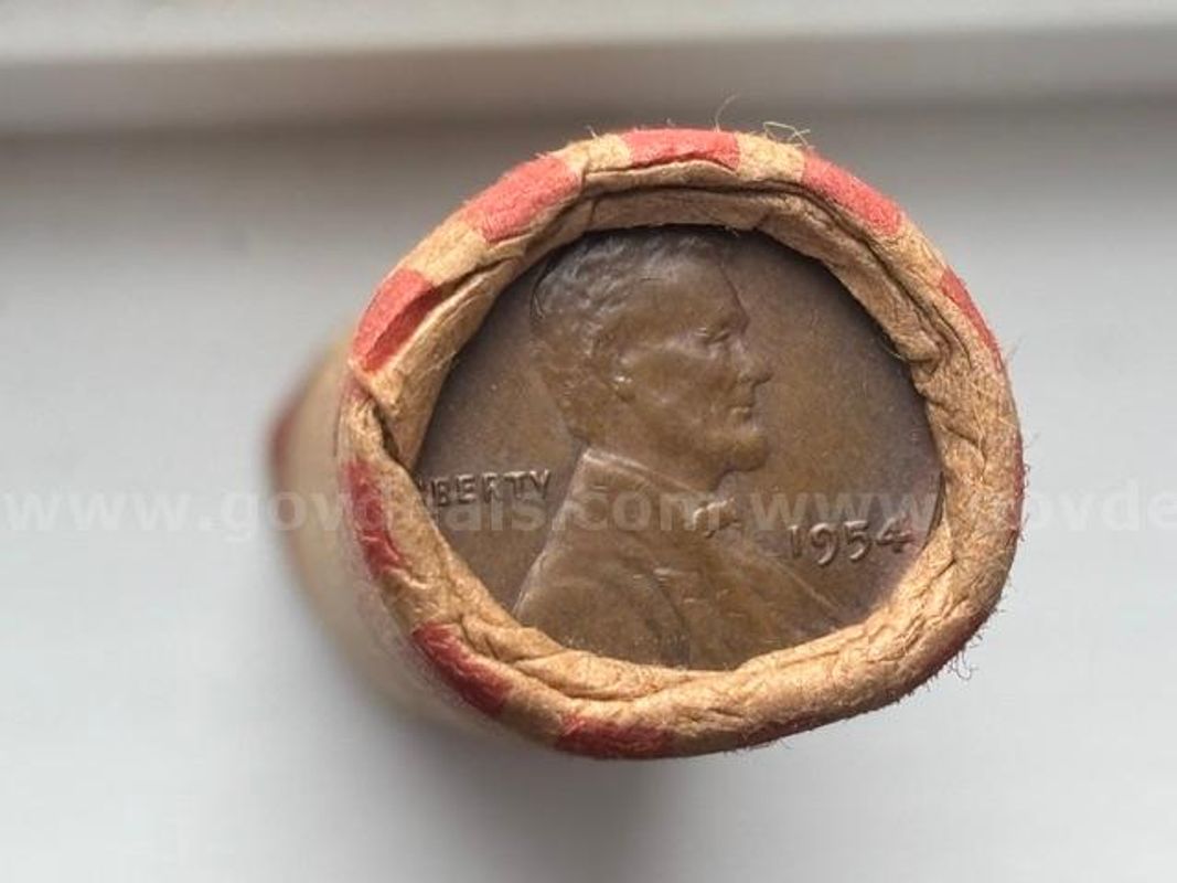 Sealed Roll 50 Lincoln Wheat Pennies 1954-P Philadelphia Mint Unsearched Estate Find
