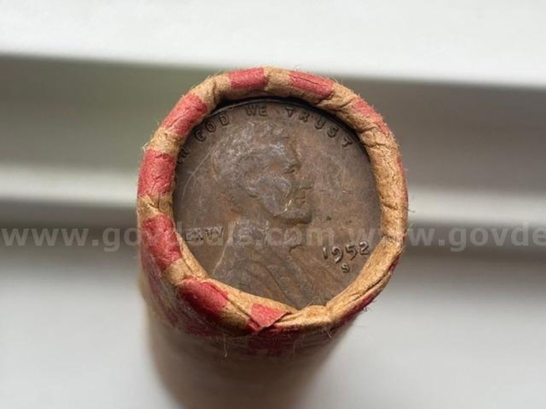 Roll 50 Lincoln Wheat Pennies 1952-S San Francisco Mint Estate Collection Unsearched S/H