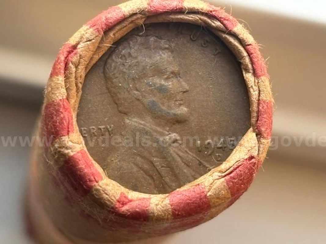 Roll 50 Lincoln Wheat Pennies 1945-D Denver Mint WWII Era Estate Collection Unsearched
