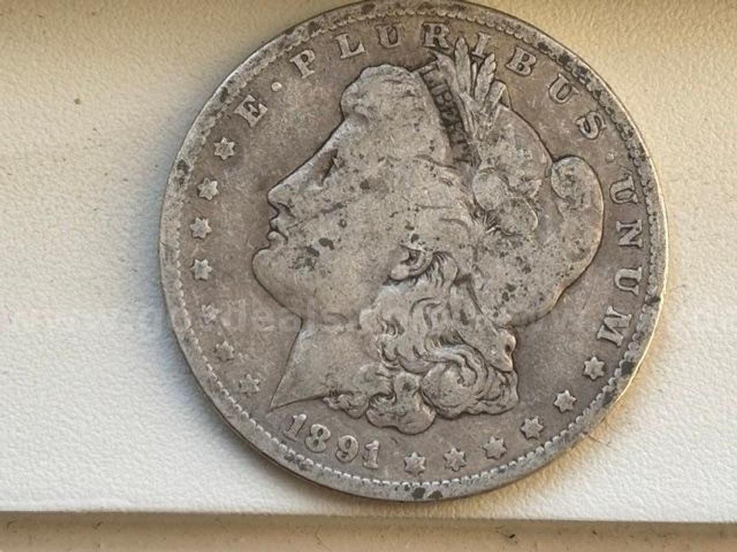 1891 Morgan Silver Dollar Philadelphia Mint No Mint Mark Heavily Worn 90% Silver