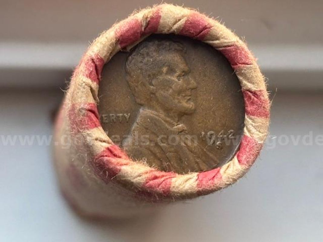 1942-S Lincoln Wheat Penny Roll (50 Coins) — San Francisco Mint, Unsearched Estate Find