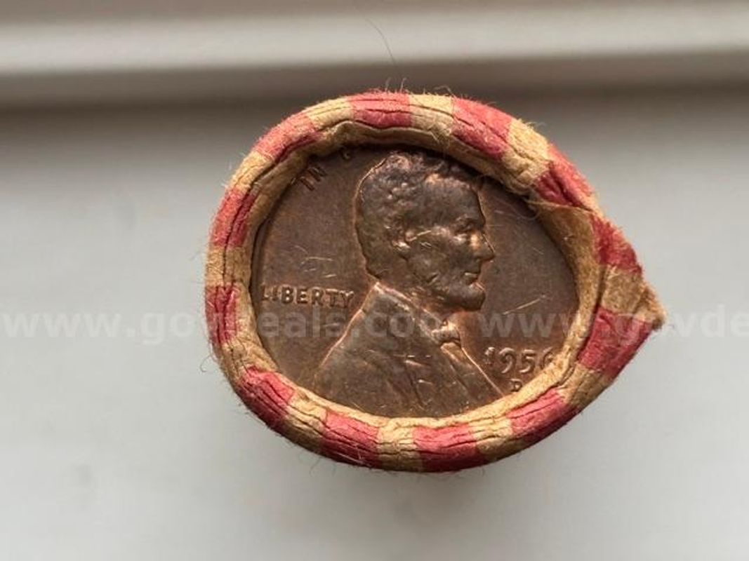 1956-D Lincoln Wheat Penny Roll (50 Coins) — Denver Mint, Unsearched Estate Find