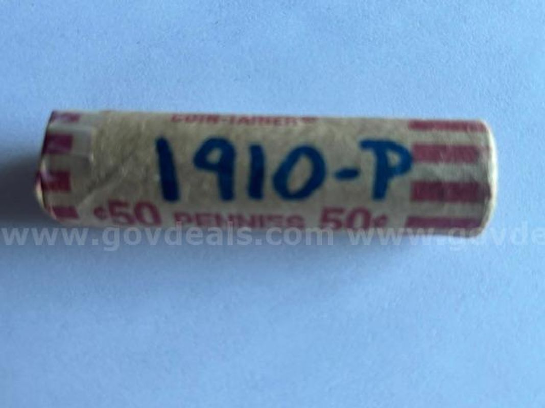 1910 Lincoln Wheat Penny Roll (50 Coins) — Philadelphia Mint, Unsearched Estate Find