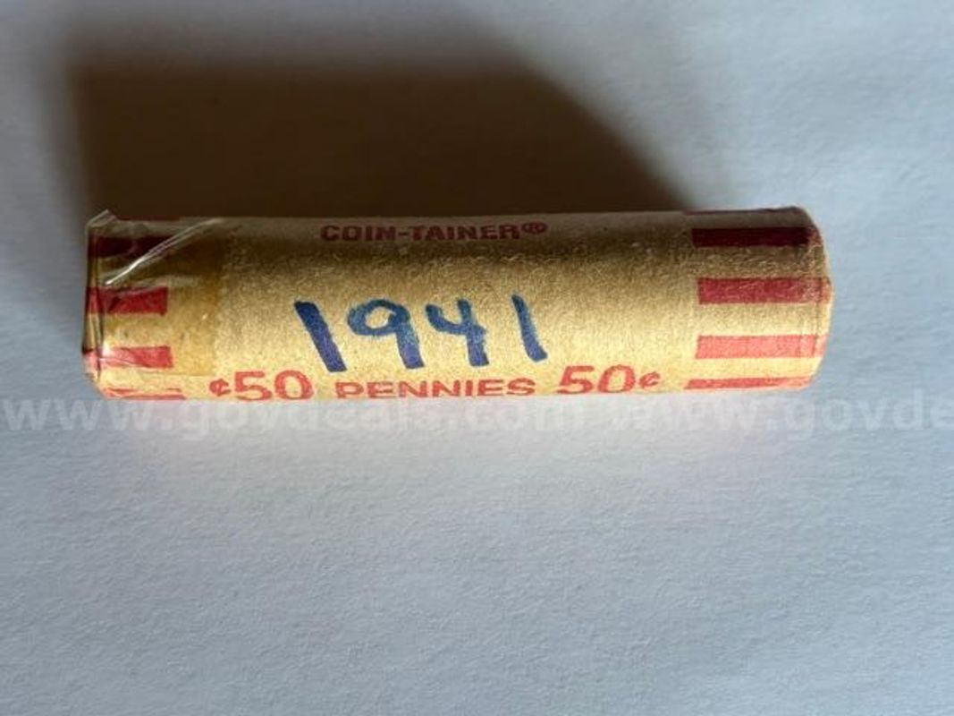 1941 Lincoln Wheat Penny Roll (50 Coins) — Philadelphia Mint, Unsearched Estate Find SHIPS!