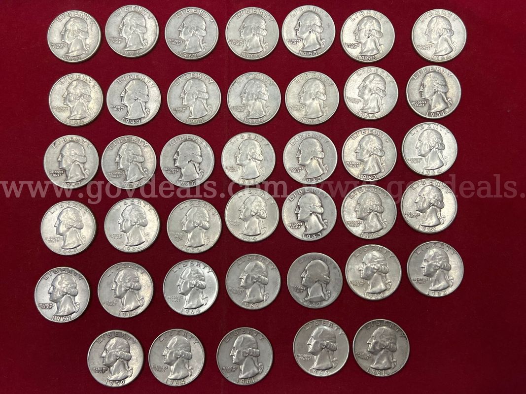 80 U.S. PRE-1965 SILVER WASHINGTON QUARTERS