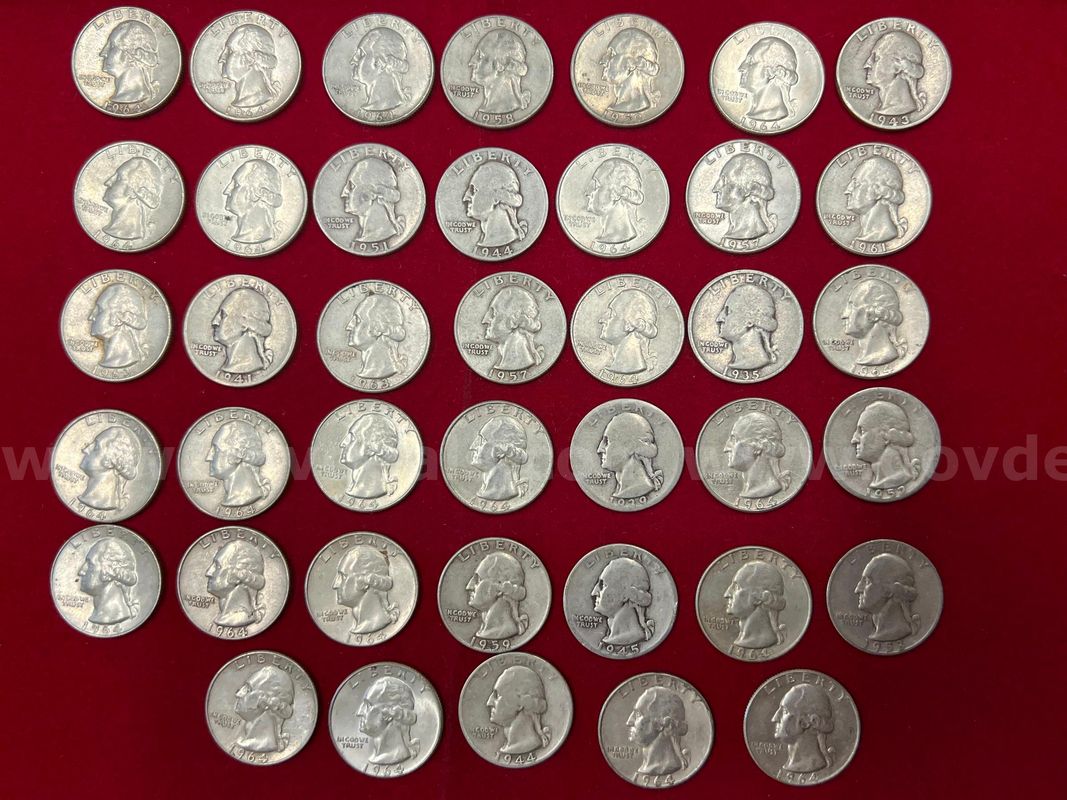 80 U.S. PRE-1965 SILVER WASHINGTON QUARTERS