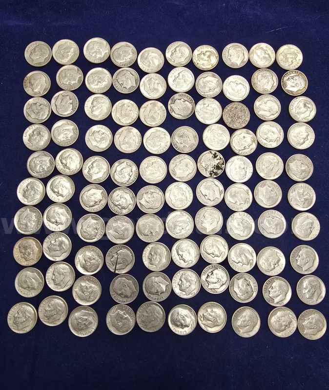 100 U.S. Pre-1965 Silver Dimes