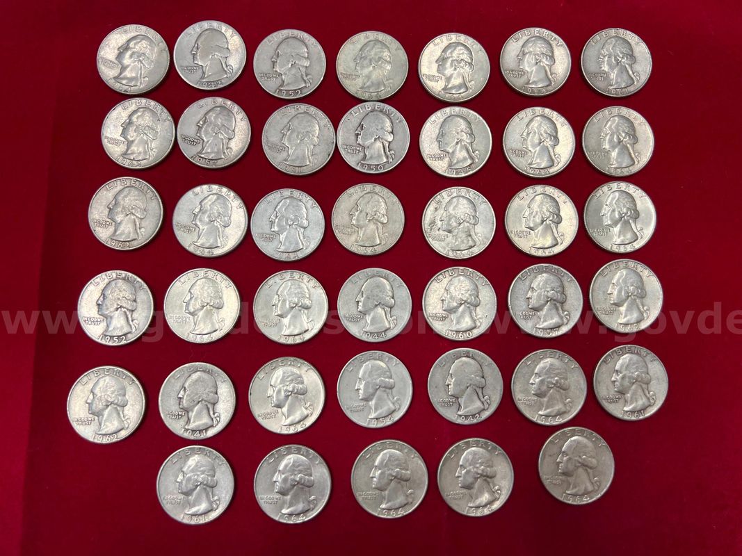 40 U.S. Pre-1965 Silver Washington Quarters